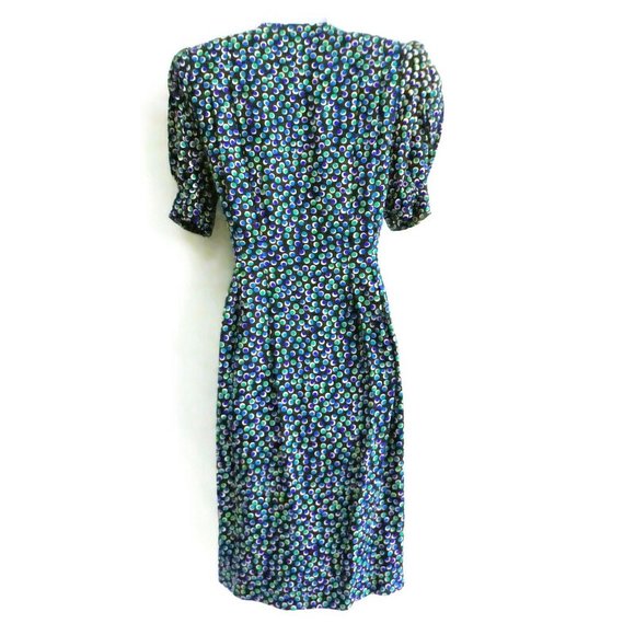 SiLK Adrianna Papell Dress Pure Silk Wrap Puff Sleeves Double Breasted Belted S - Picture 3 of 11